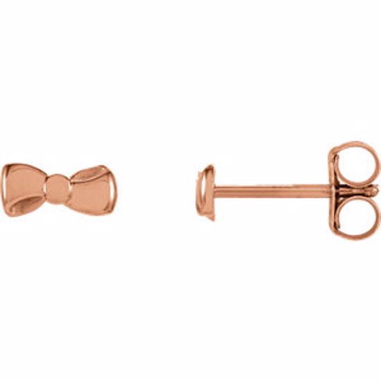 28612:103:P 14kt Rose Bow Earrings