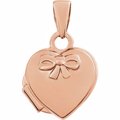 22778:287176:P 14kt Rose Heart Embossed Bow Locket