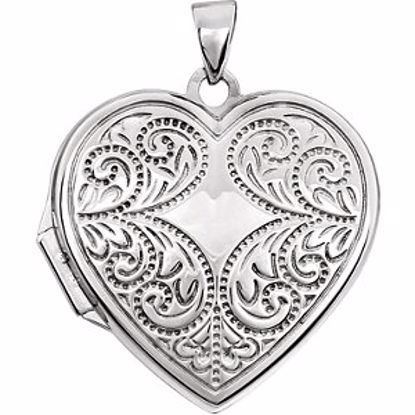 21961:238974:P 14kt White Heart Locket