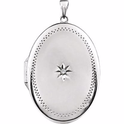 28932:1000:P Sterling Silver Cubic Zirconia Locket