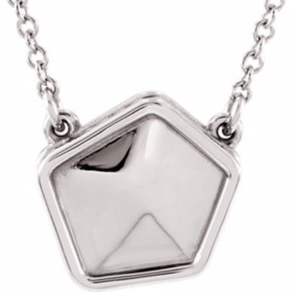 85935:1002:P 14kt White Geometric 18" Necklace