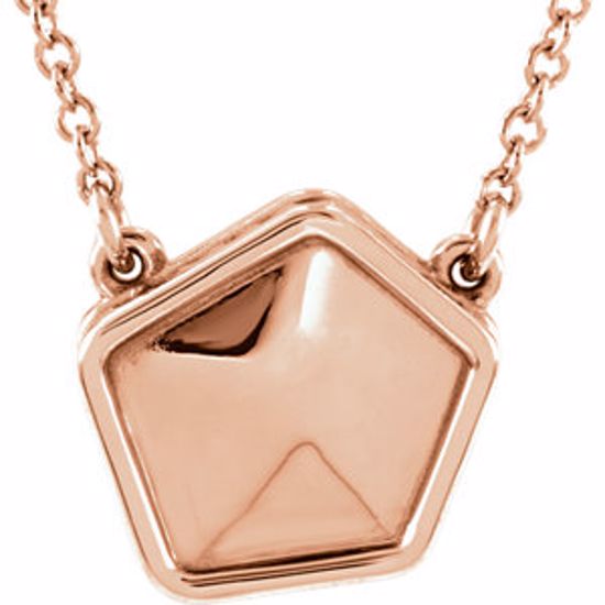 85935:1003:P 14kt Rose Geometric 18" Necklace