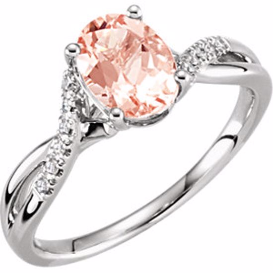 651501:100:P 14kt White Morganite & .06 CTW Diamond Ring