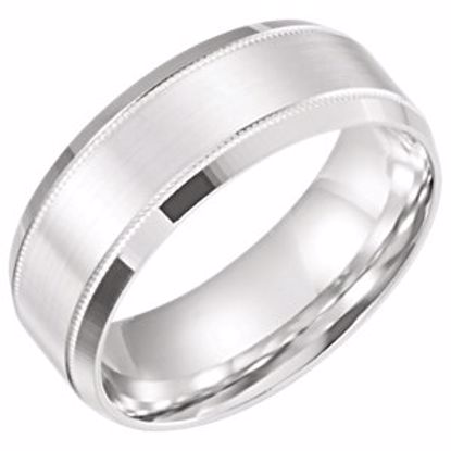 51287:213:P 10kt White 8mm Lightweight Beveled Band Size 13