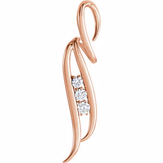 85965:106:P 14kt Rose 1/3 CTW Diamond 3-Stone Freeform Pendant