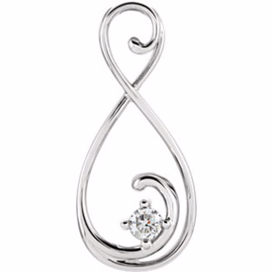 85971:105:P 14kt White 1/3 CT Diamond Freeform Pendant