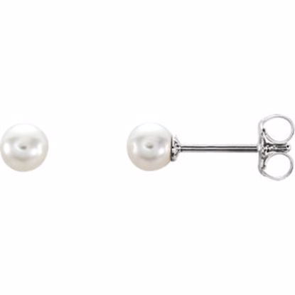 21372:102:P Sterling Silver 4-4.5mm Freshwater Cultured Pearl Earrings