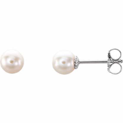 21372:103:P Sterling Silver 5-5.5mm Freshwater Cultured Pearl Earrings