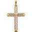 651389:112:P 14kt Yellow 1 CTW Diamond Cross Pendant