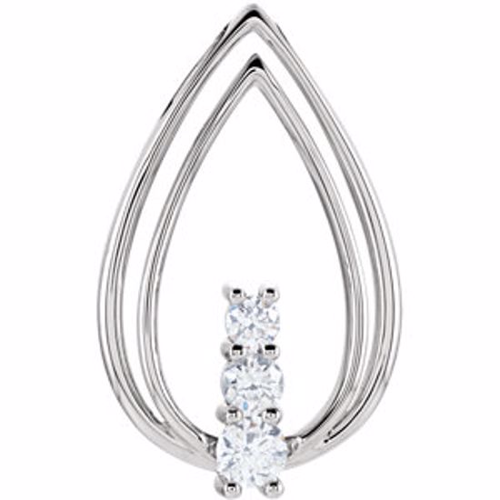 85977:105:P 14kt White 1/2 CTW Diamond Freeform Pendant