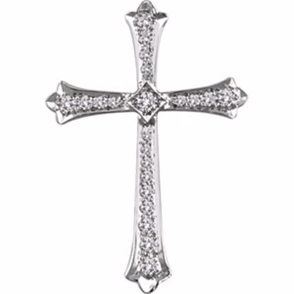 651390:1104:P 14kt White 1/3 CTW Diamond Cross Pendant