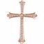 651390:111:P 14kt Rose 3/4 CTW Diamond Cross Pendant