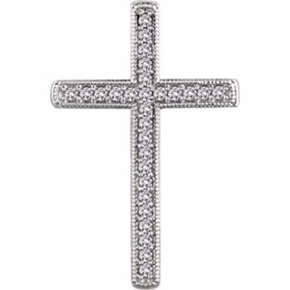 651392:104:P 14kt White 1/3 CTW Diamond Cross Pendant