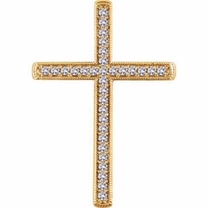 651392:106:P 14kt Yellow 1/2 CTW Diamond Cross Pendant