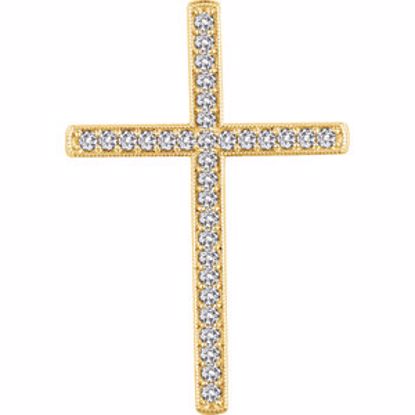 651392:112:P 14kt Yellow 1 CTW Diamond Cross Pendant