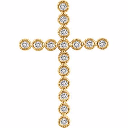 651393:103:P 14kt Yellow 1/3 CTW Diamond Cross Pendant