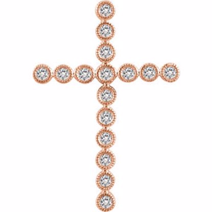 651393:108:P 14kt Rose 1/2 CTW Diamond Cross Pendant