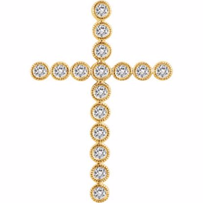 651393:109:P 14kt Yellow 3/4 CTW Diamond Cross Pendant