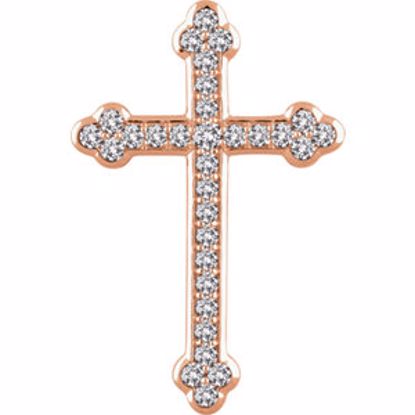 651391:114:P 14kt Rose 1 CTW Diamond Cross Pendant