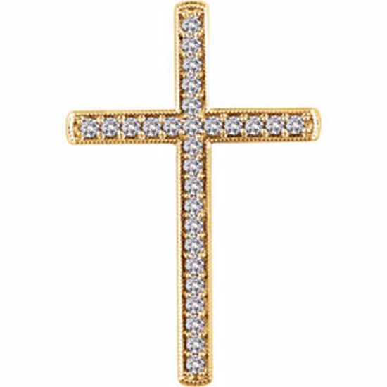 651392:109:P 14kt Yellow 3/4 CTW Diamond Cross Pendant