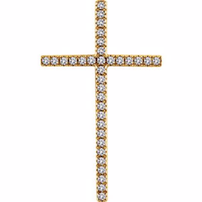 651394:112:P 14kt Yellow 1 CTW Diamond Cross Pendant