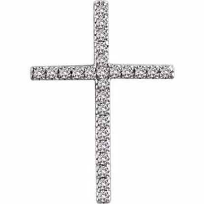 651394:101:P 14kt White 1/4 CTW Diamond Cross Pendant