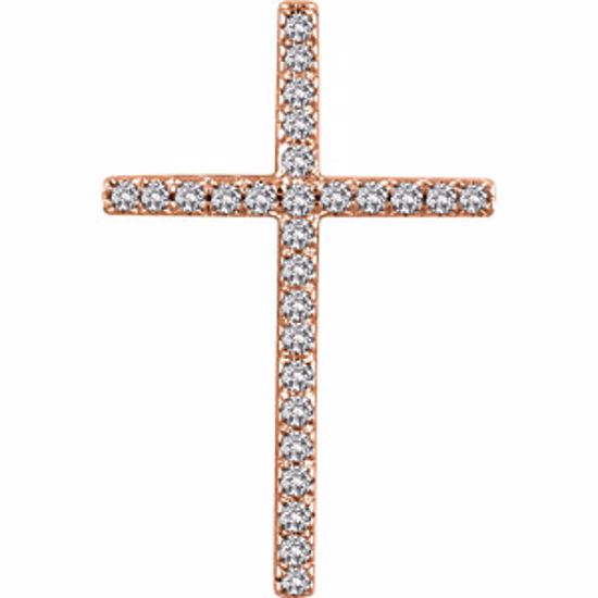 651394:105:P 14kt Rose 1/3 CTW Diamond Cross Pendant