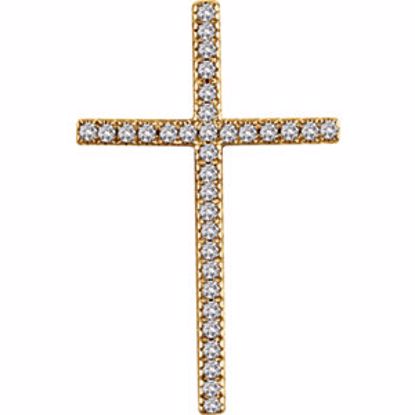 651394:106:P 14kt Yellow 1/2 CTW Diamond Cross Pendant