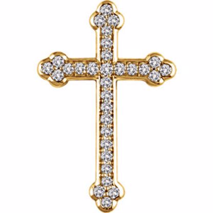 651391:103:P 14kt Yellow 1/3 CTW Diamond Cross Pendant