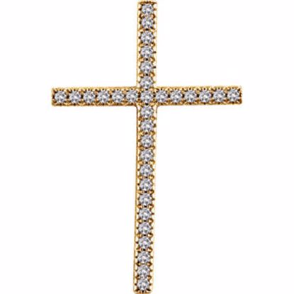 651394:109:P 14kt Yellow 3/4 CTW Diamond Cross Pendant