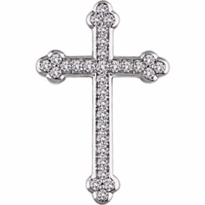 651391:104:P 14kt White 1/3 CTW Diamond Cross Pendant