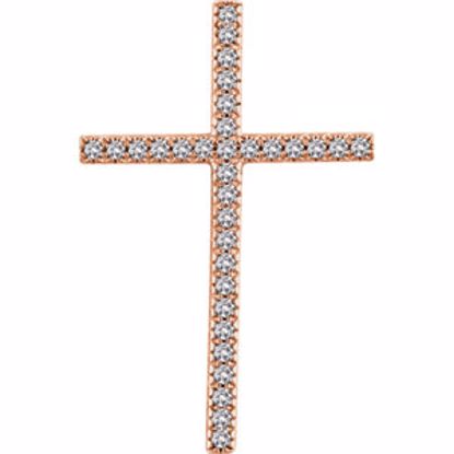 651394:111:P 14kt Rose 3/4 CTW Diamond Cross Pendant