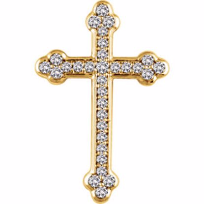 651391:100:P 14kt Yellow 1/4 CTW Diamond Cross Pendant