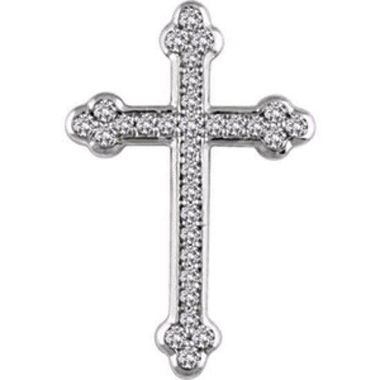 651391:101:P 14kt White 1/4 CTW Diamond Cross Pendant