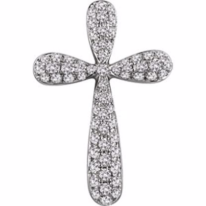 651395:104:P 14kt White 1/3 CTW Diamond Cross Pendant