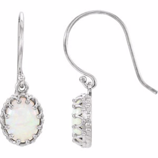 69784:300:P 14kt White Opal Earrings