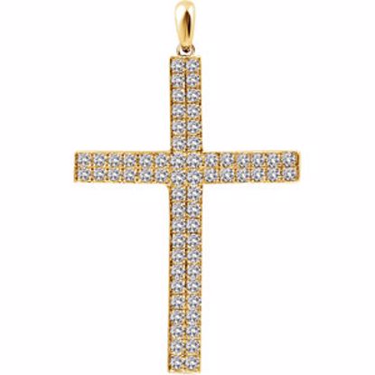 651396:112:P 14kt Yellow 1 CTW Diamond Cross Pendant