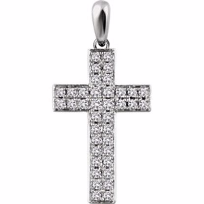 651396:101:P 14kt White 1/4 CTW Diamond Cross Pendant