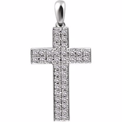 651396:104:P 14kt White 1/3 CTW Diamond Cross Pendant