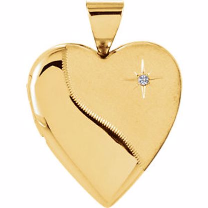 86043:1000:P 14kt Yellow .01 CTW Diamond Heart Locket