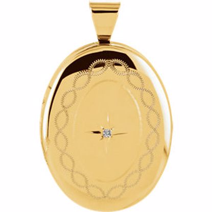 86044:1000:P 14kt Yellow .01 CTW Diamond Oval Locket