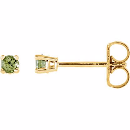 1874:70139:P 14kt Yellow 2.5mm Round Peridot Earrings