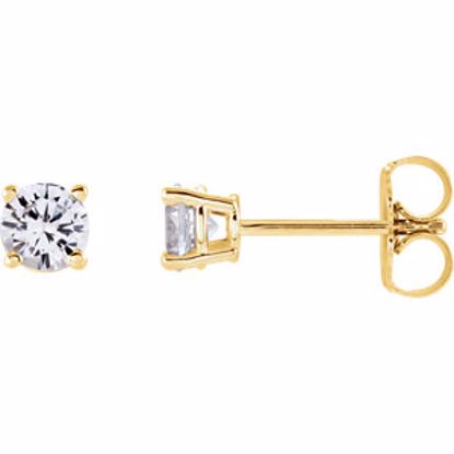 1874:70159:P 14kt Yellow 4mm Round White Sapphire Earrings