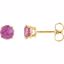 1874:70099:P 14kt Yellow 4mm Round Pink Tourmaline Earrings