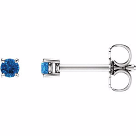 1874:70108:P 14kt White 2.5mm Round Swiss Blue Topaz Earrings