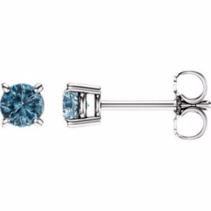 1874:70104:P 14kt White 4mm Round Sky Blue Topaz Earrings