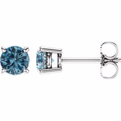 1874:70106:P 14kt White 5mm Round Sky Blue Topaz Earrings