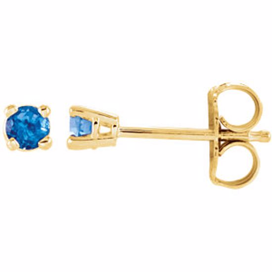 1874:70109:P 14kt Yellow 2.5mm Round Swiss Blue Topaz Earrings