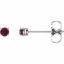 1874:70120:P 14kt White 2.5mm Round Mozambique Garnet Earrings