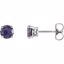 1874:70136:P 14kt White 5mm Round Chatham® Created Alexandrite Earrings